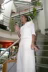 Marisol, our waitress, shows off, Meridian 85's playful atmosphere. (22kb)